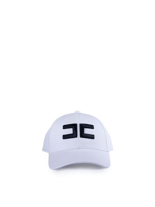 Cappello da baseball in canvas avorio con logo Elisabetta Franchi | CL06F51E2360